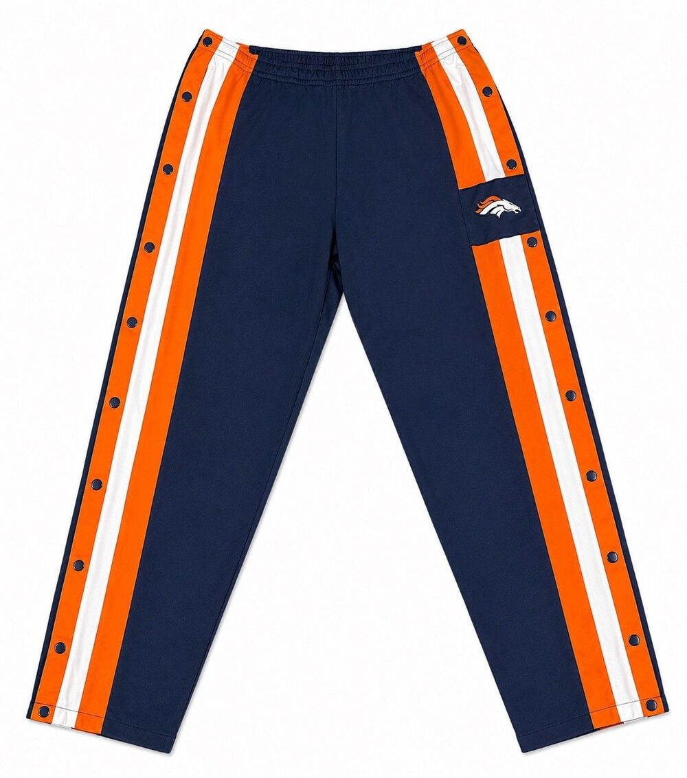 Vintage Denver Broncos Snap Tearaway Track Pants NFL Game Day Phenom L/G